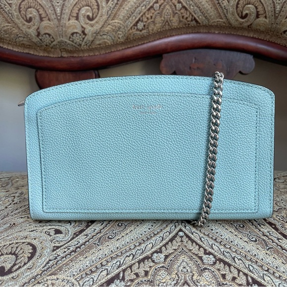 Kate Spade Margaux Small Crossbody Bag Hazy Blue Leather Chain Strap Retail $225 - Picture 5 of 16